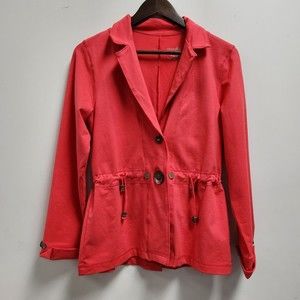 Neon Buddah Womens Button Front Jacket Size S Cinch Waist Coral